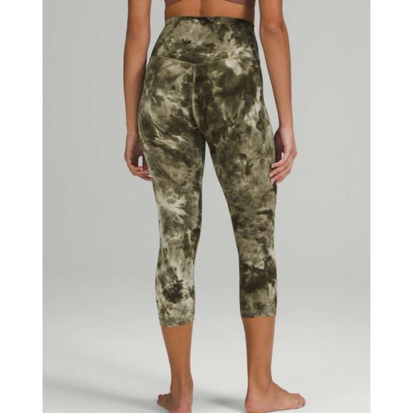 Lululemon Align High-Rise Crop 21" Diamond Dye Light Sage Medium Olive Sz2 - Picture 1 of 11
